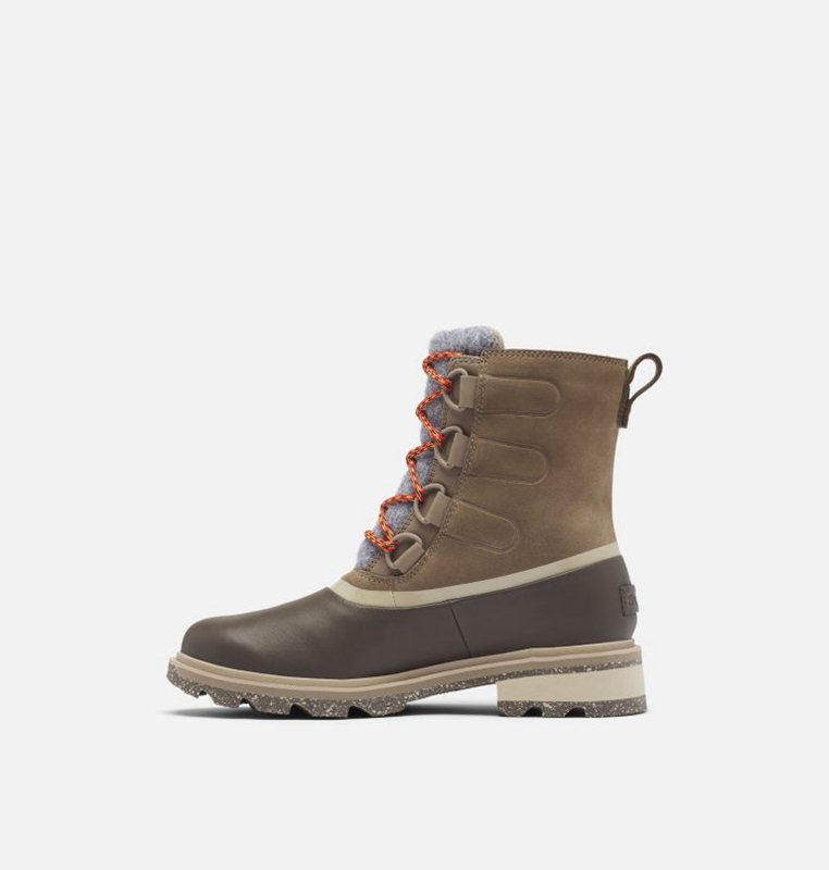 Sorel Dam Gummistövlar Khaki - Lennox™ Street Lace Mid - CED-562148